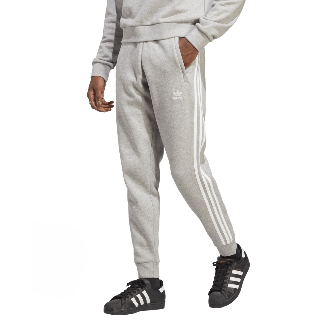 Adidas originals trefoil fleece track pants on sale