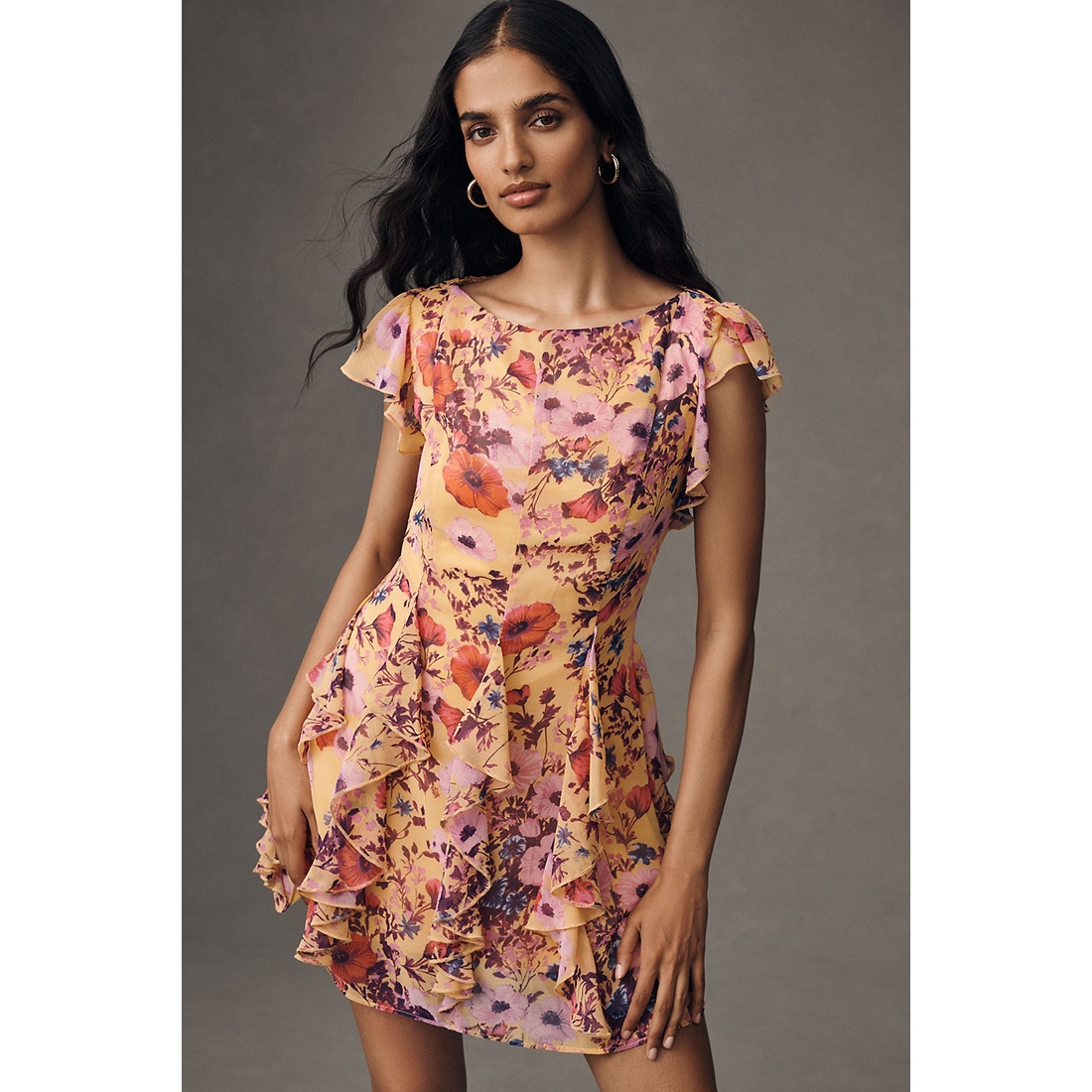 green emerald velvet dress Avi White Chiffon Mini Dress