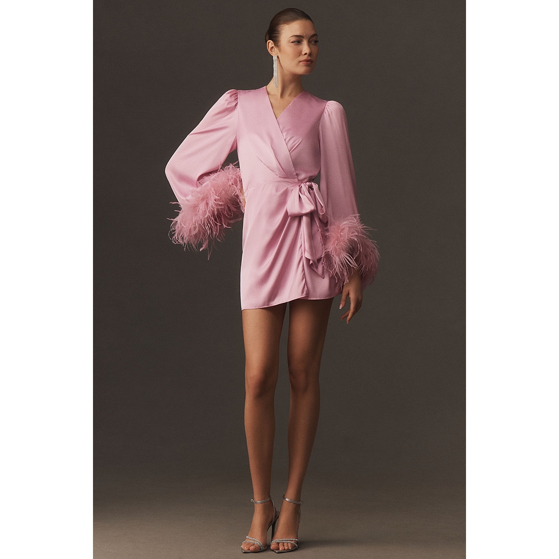 Faux Feather Trim Long-Sleeve Mini Dress available now at The Mall at Rockingham Park Faux Feather Trim Long-Sleeve Mini Dress available now at The Mall at Rockingham Park