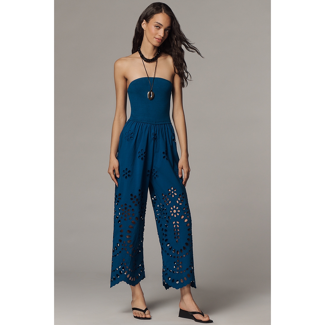 Oriella Strapless Eyelet Jumpsuit available now at The Westchester™