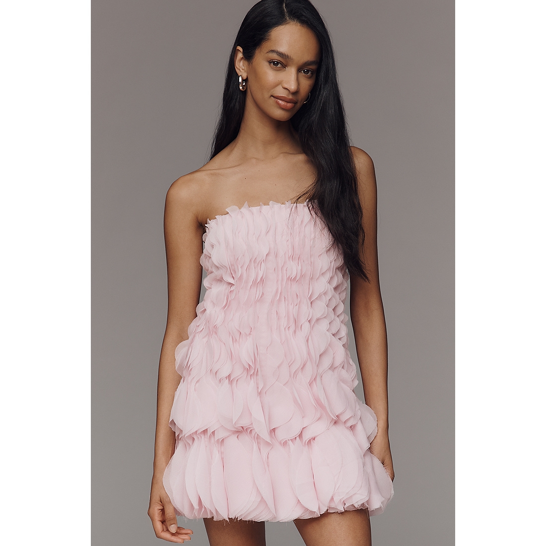 anthropologie pink ruffle dress Anthropolgie Floral Ruffle Halter Dress by Anthropologie