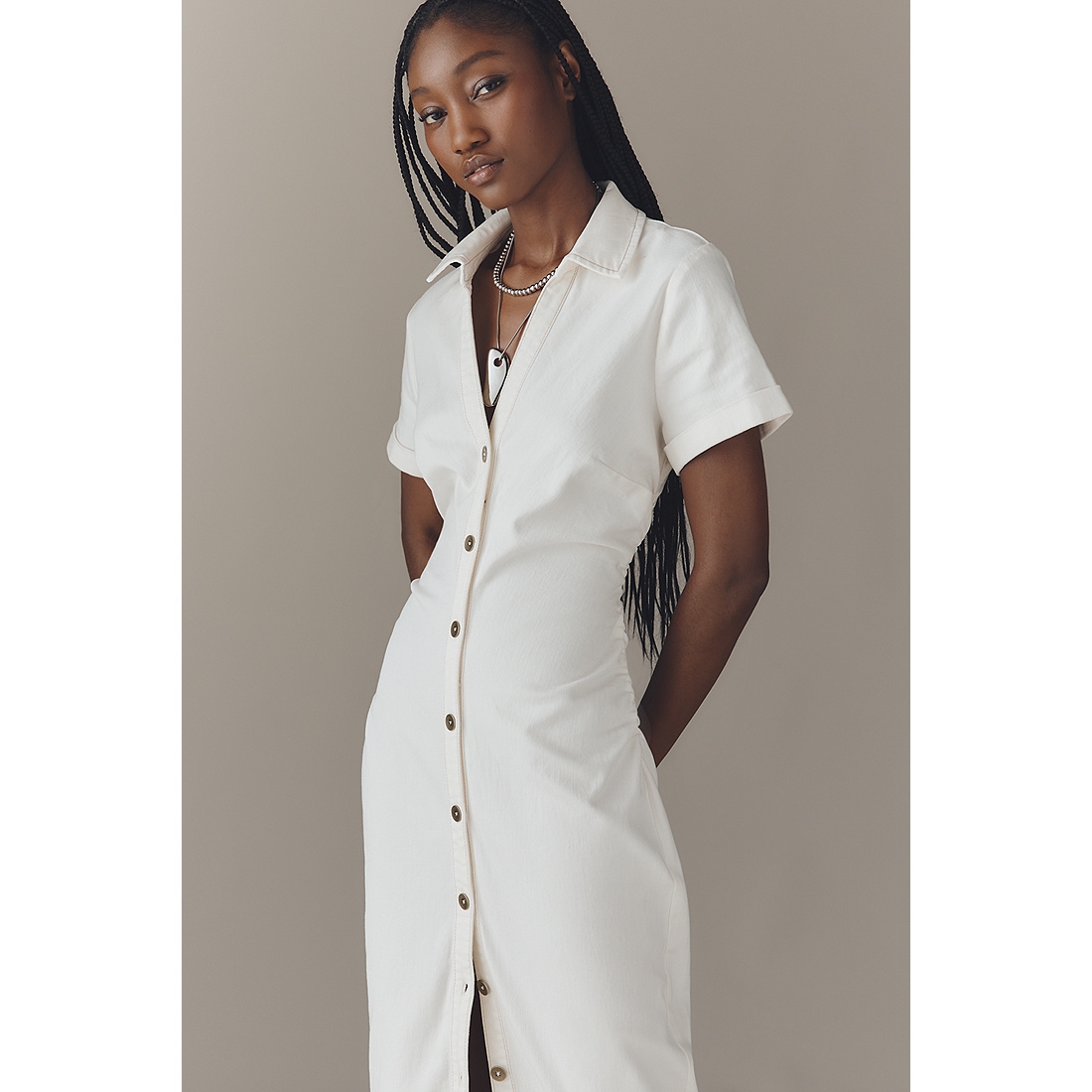 denim dress work outfit Women's Piece Dyed with Frayed Hem – Wash Lab – washlabshop Satin Champagne Multiway Convertible atf-sm-3.7.25 Belt Size:27 Mini dresses Add a