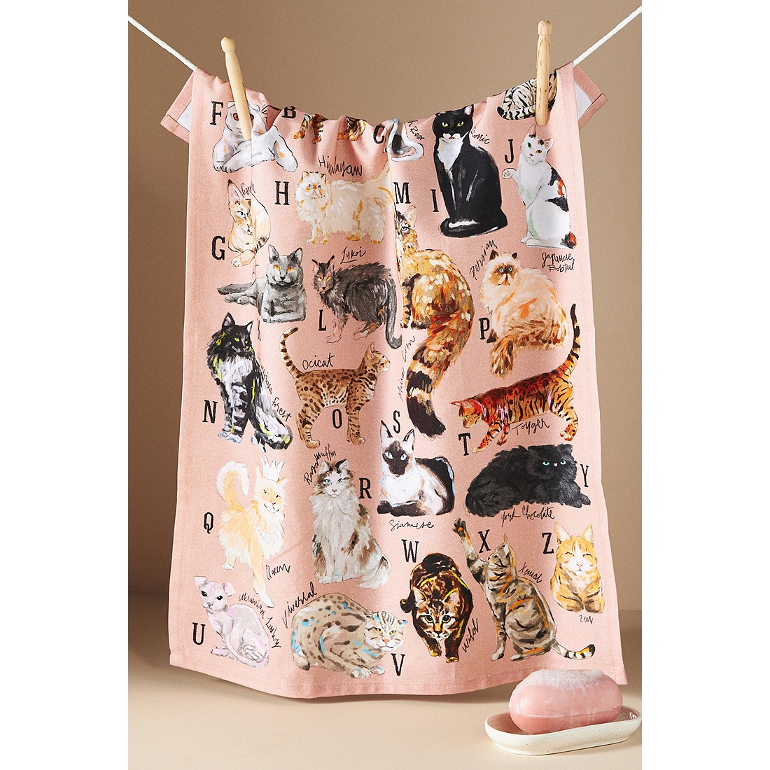 Anthropologie Cat Breeds Dish Towel - Thumbnail 2