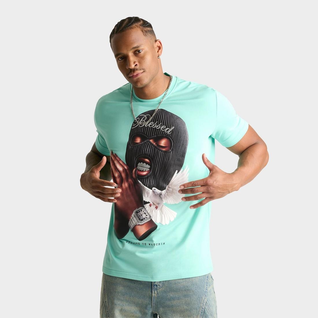 Streetz Iz Watchin Men's Blessed T-Shirt available now at Great Mall®