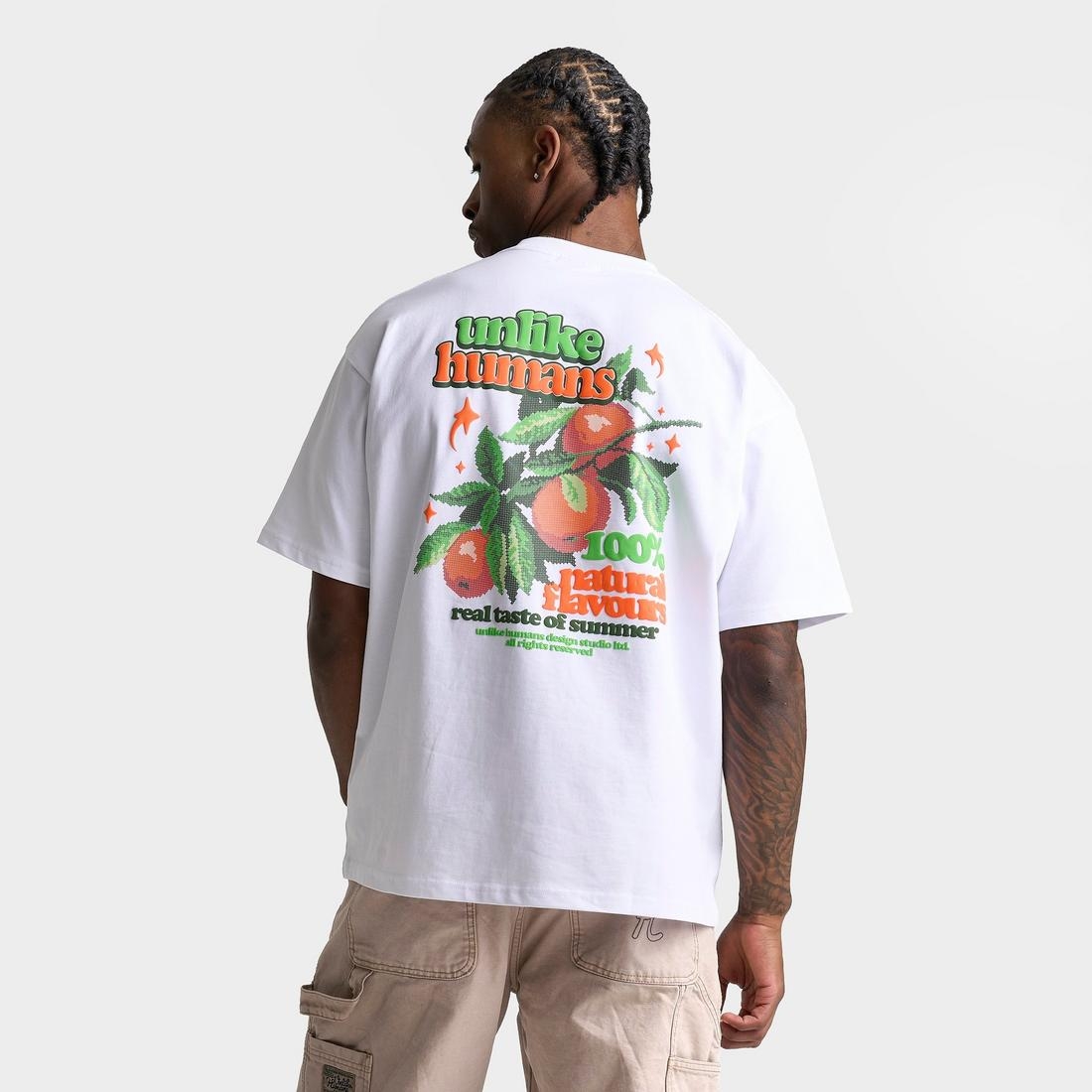 Unlike Humans Men's Tangerine Graphic T-Shirt available now at
