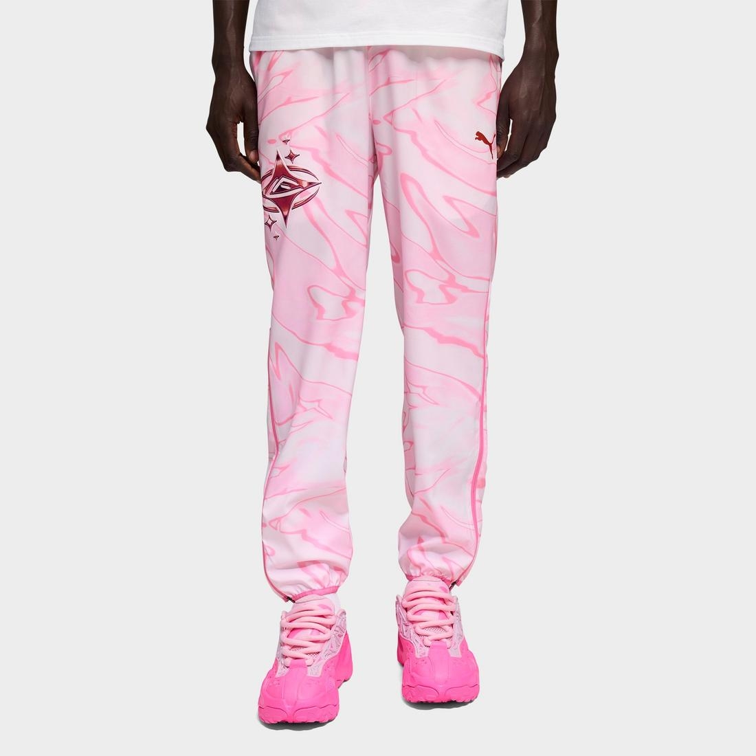 Men's Puma LaFrancé Pink Heem Graphic Track Pants available now at
