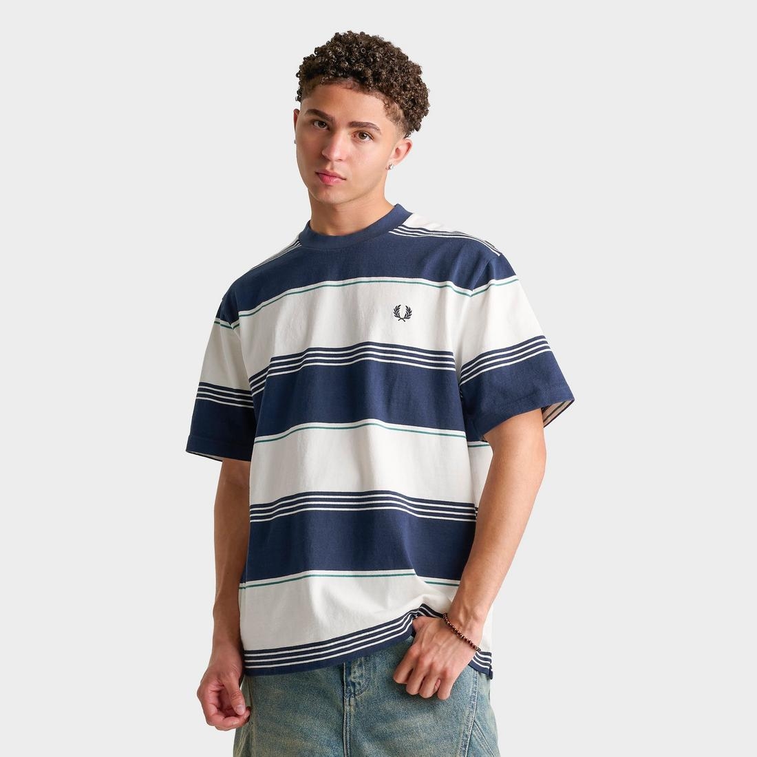 Fred Perry Men's Heavyweight Striped T-Shirt available now at