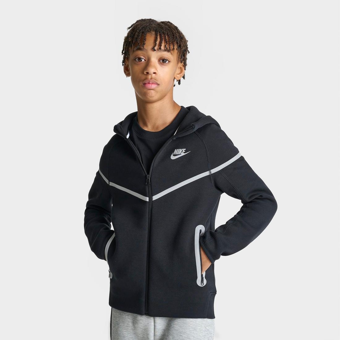 Nike Boys Big Kids Sportswear Tech Fleece Reflective Full Zip Hoodie available now at King of Prussia