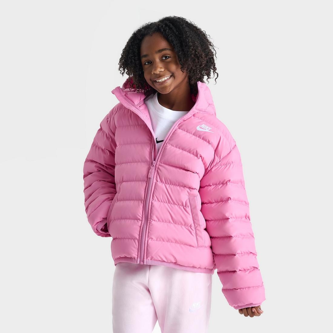 Nike Girls Sportswear Lightweight Synthetic Fill Hooded Jacket available now at Concord Mills