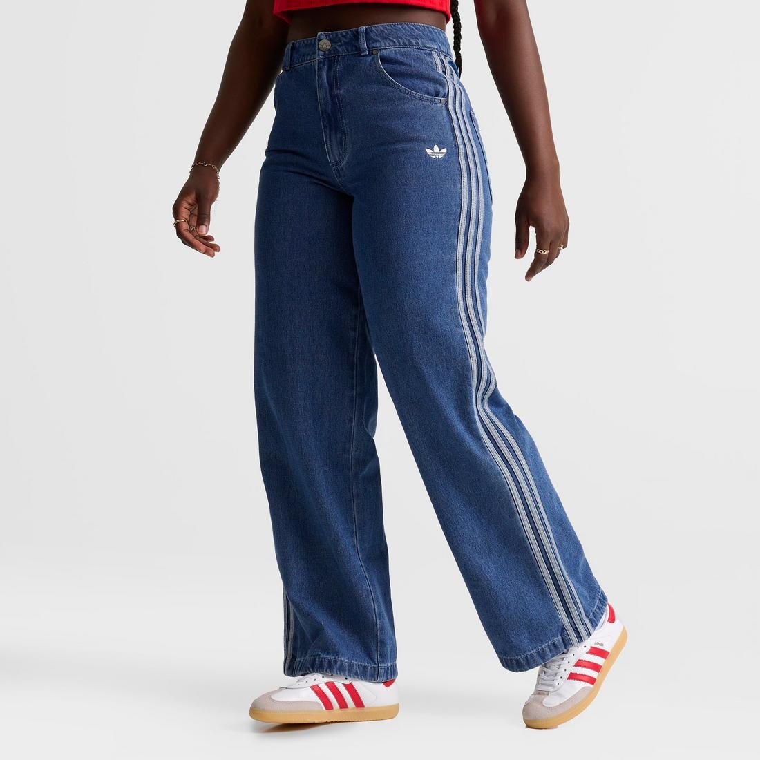 adidas Women's Originals adicolor 3-Stripes Denim Track adidas Women's Originals adicolor 3-Stripes Denim Track