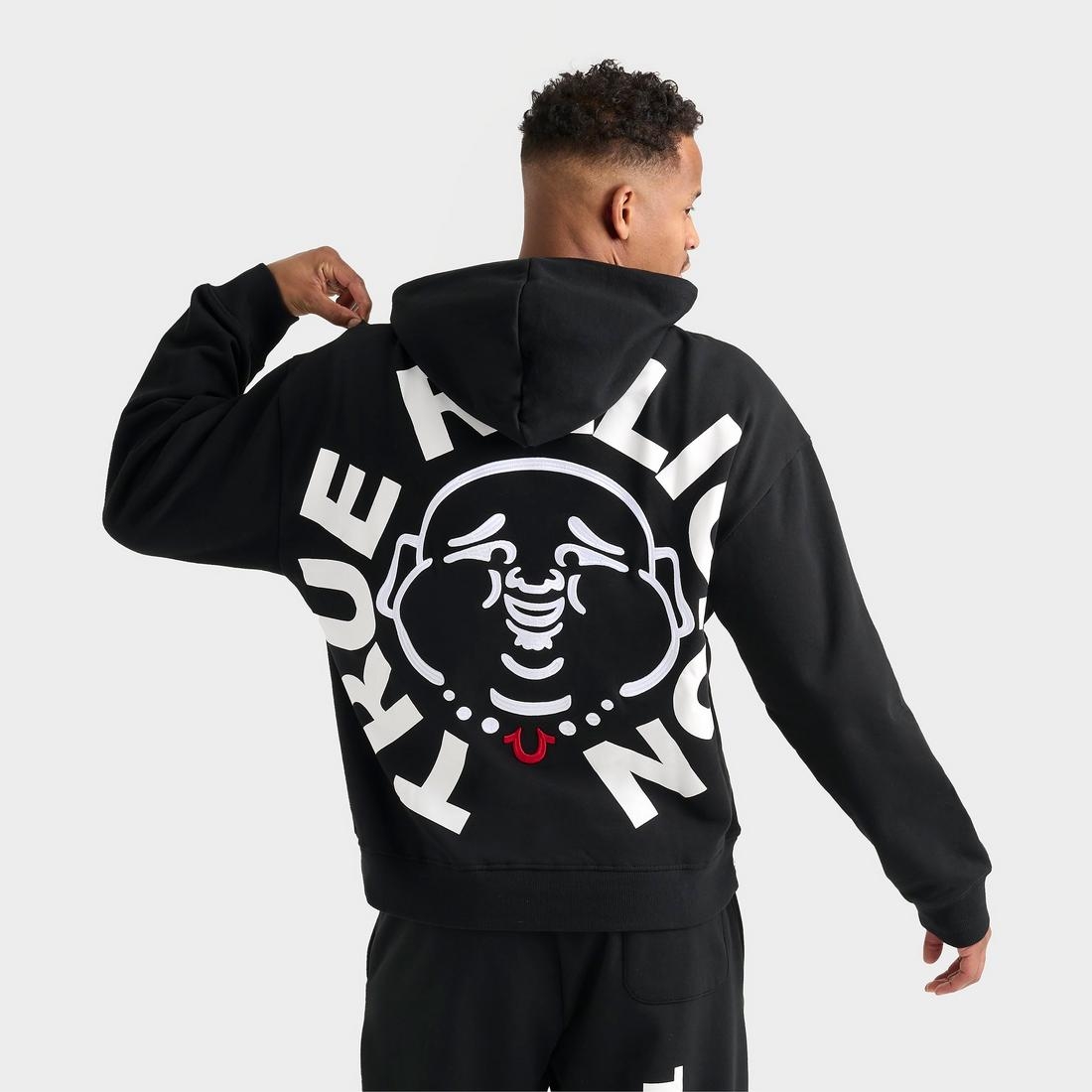 True Religion Men's Buddha Face Fleece Pullover Hoodie