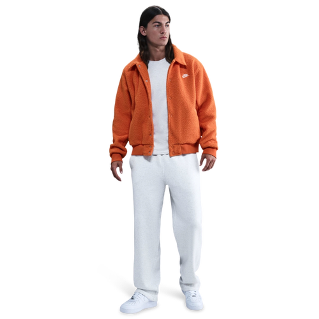 nike sherpa jacket orange