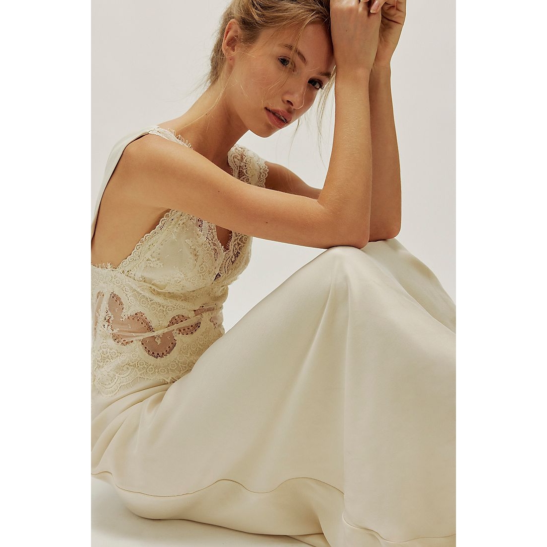 knee length dresses for ladies VISIONS LACE FLOOR LENGTH DRESS | FIG | THIRD FORM | Women's Australian  Fashion — THIRD FORM main image 1
