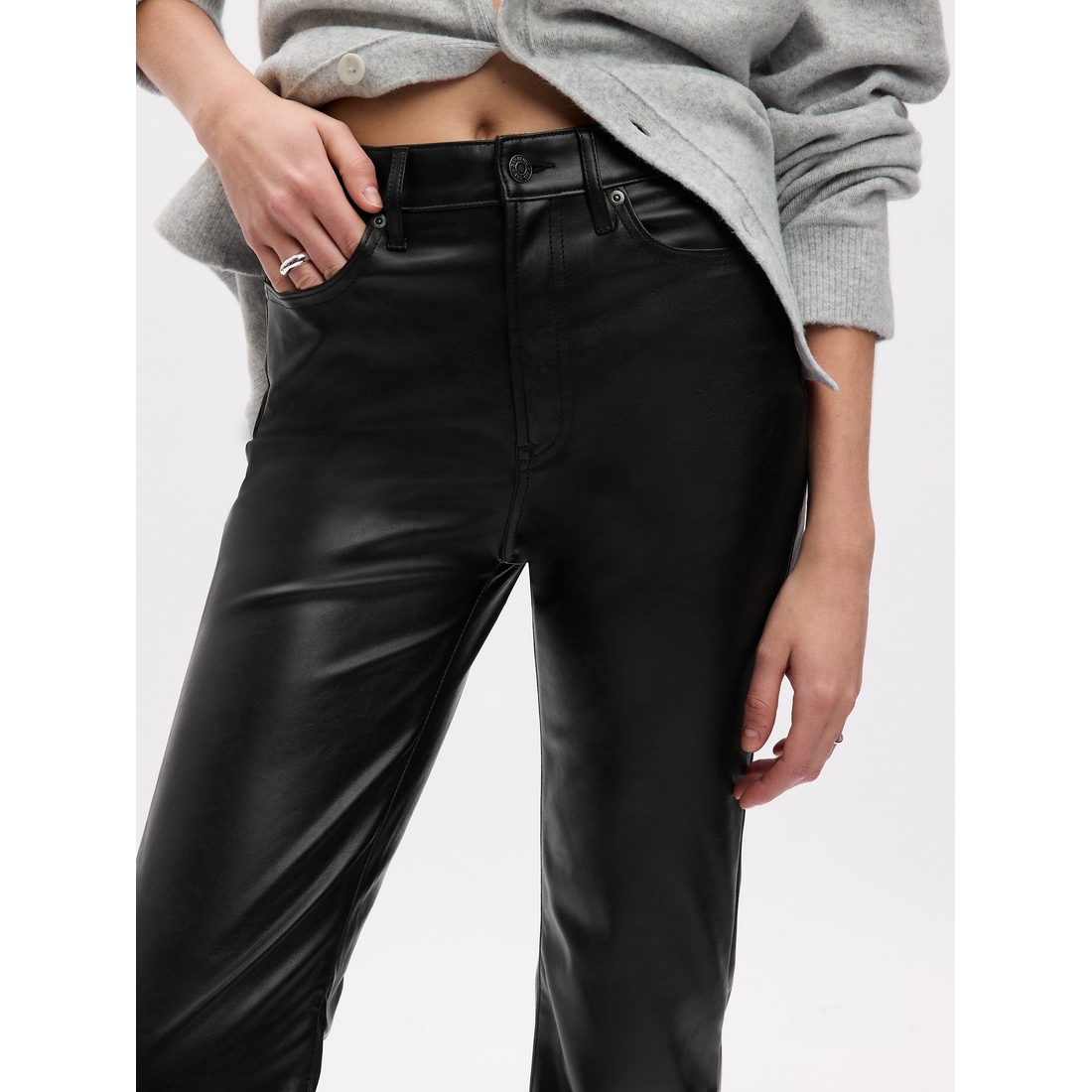 High Rise Vegan Leather '70s Flare Pants available now at Ross