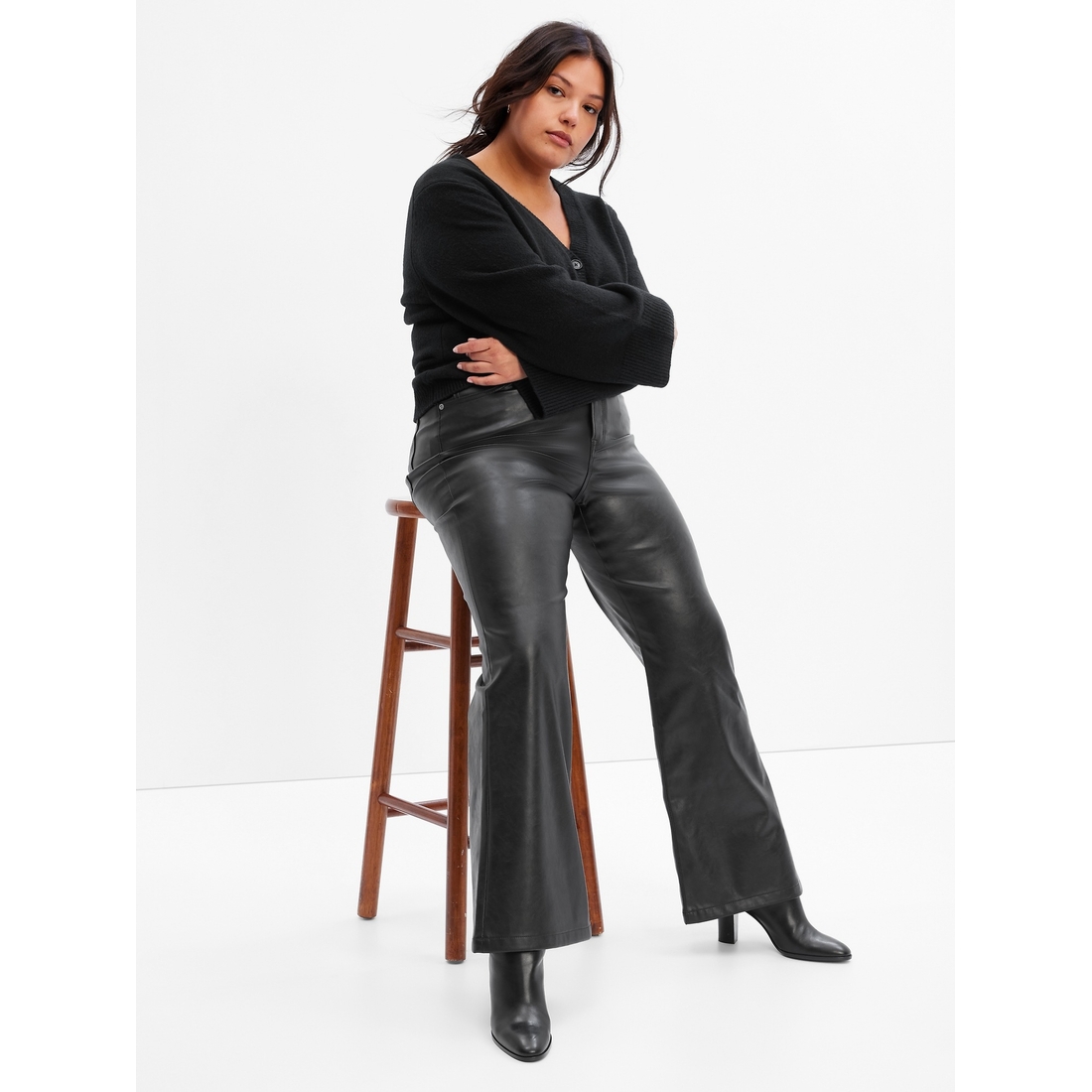 High Rise Vegan Leather '70s Flare Pants available now at Ross