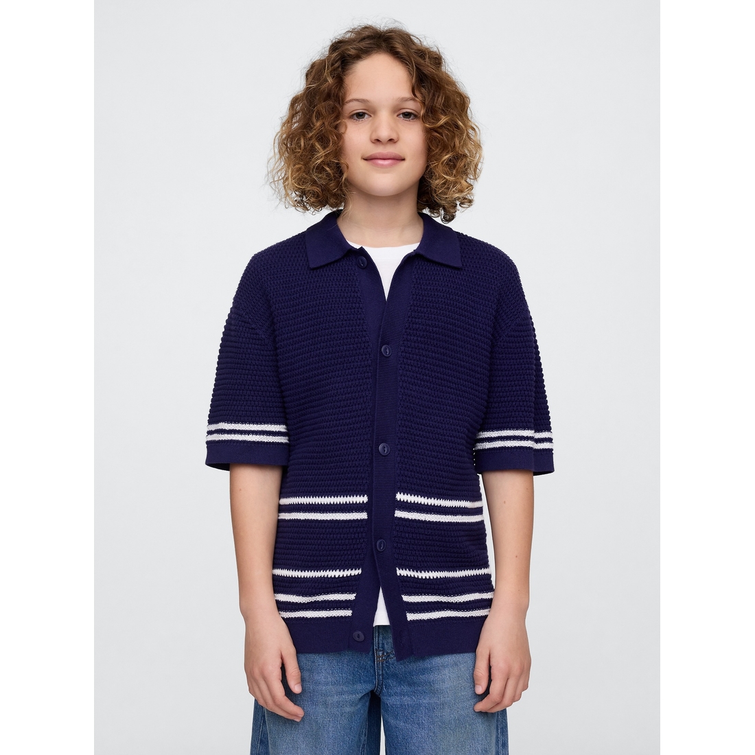 Kids Relaxed Crochet Shirt available now at Walt Whitman Shops®