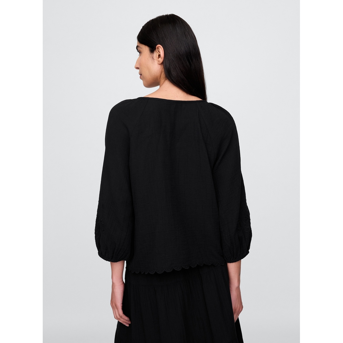 Cotton Gauze Embroidered V-Neck Top available now at Dadeland Mall™