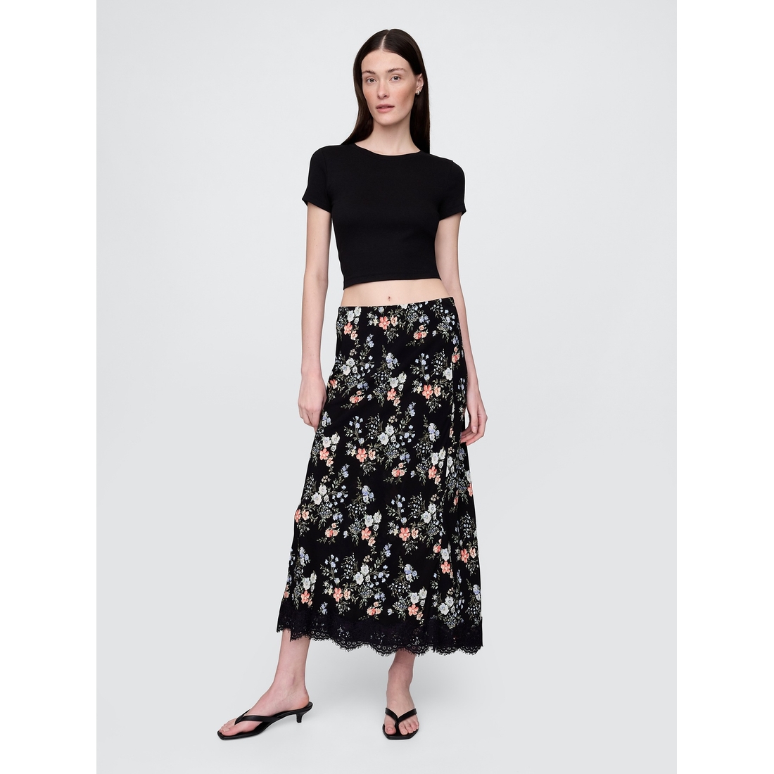 Crepe Lace-Trim Maxi Skirt available now at Burlington Mall® Crepe Lace-Trim Maxi Skirt available now at Burlington Mall®