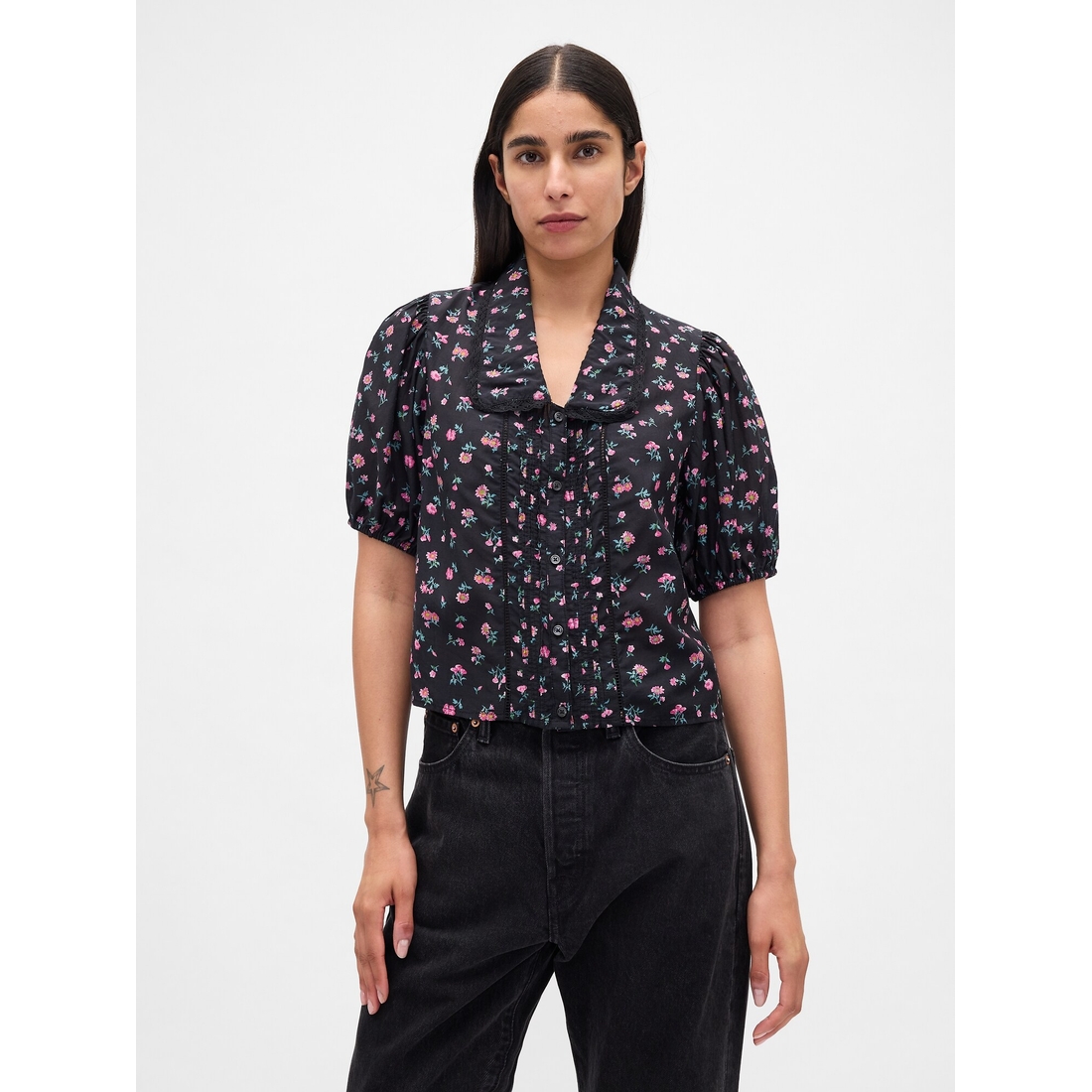 Puff-Sleeve Collared Top available now at Cielo Vista™ Mall