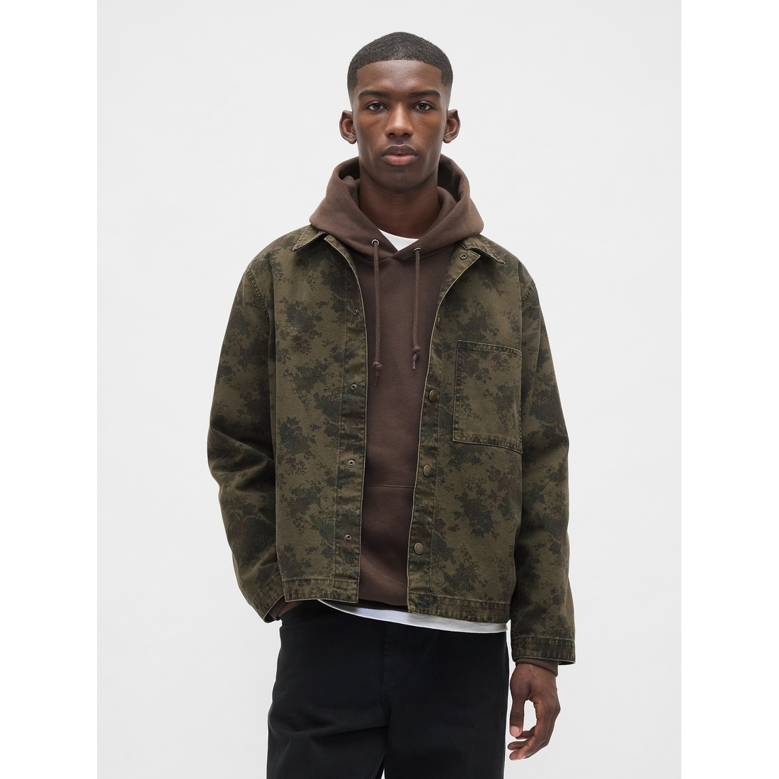 Floral Canvas Denim Overshirt available now at Woodfield Mall™