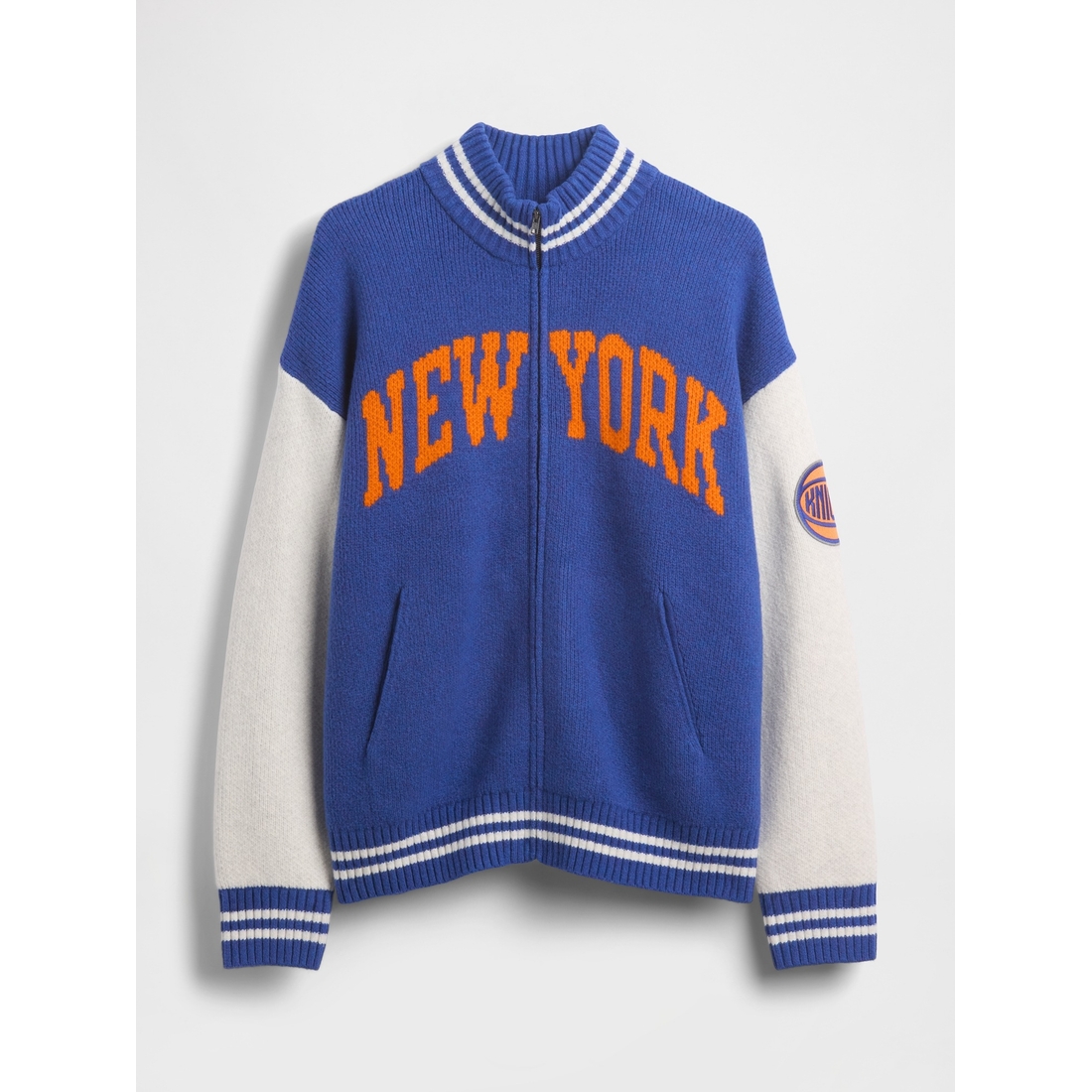 CashSoft NBA New York Knicks Logo Zip Sweater available now at