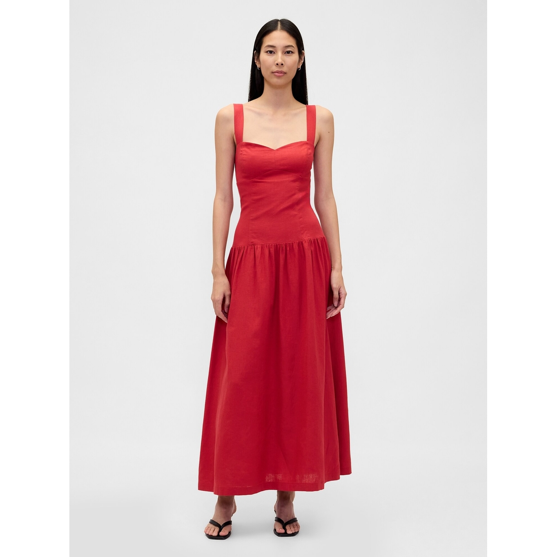 Linen-Blend Drop-Waist Corset Maxi Dress available now at Northshore Mall™