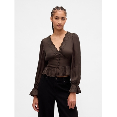 Cotton Gauze Embroidered V-Neck Top available now at Dadeland Mall™