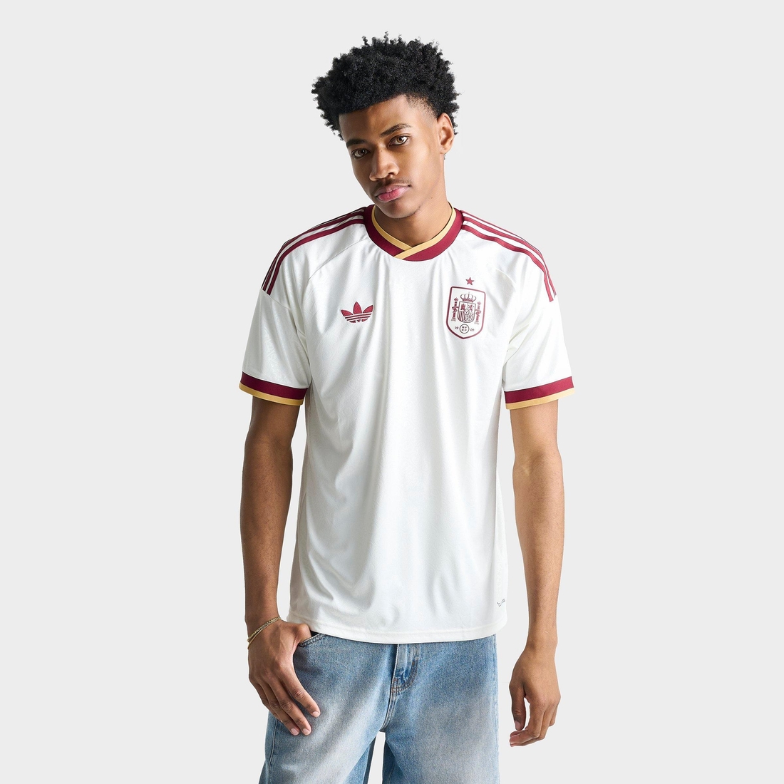 adidas Men's Spain 2026 Away Replica Soccer Jersey in White/Off