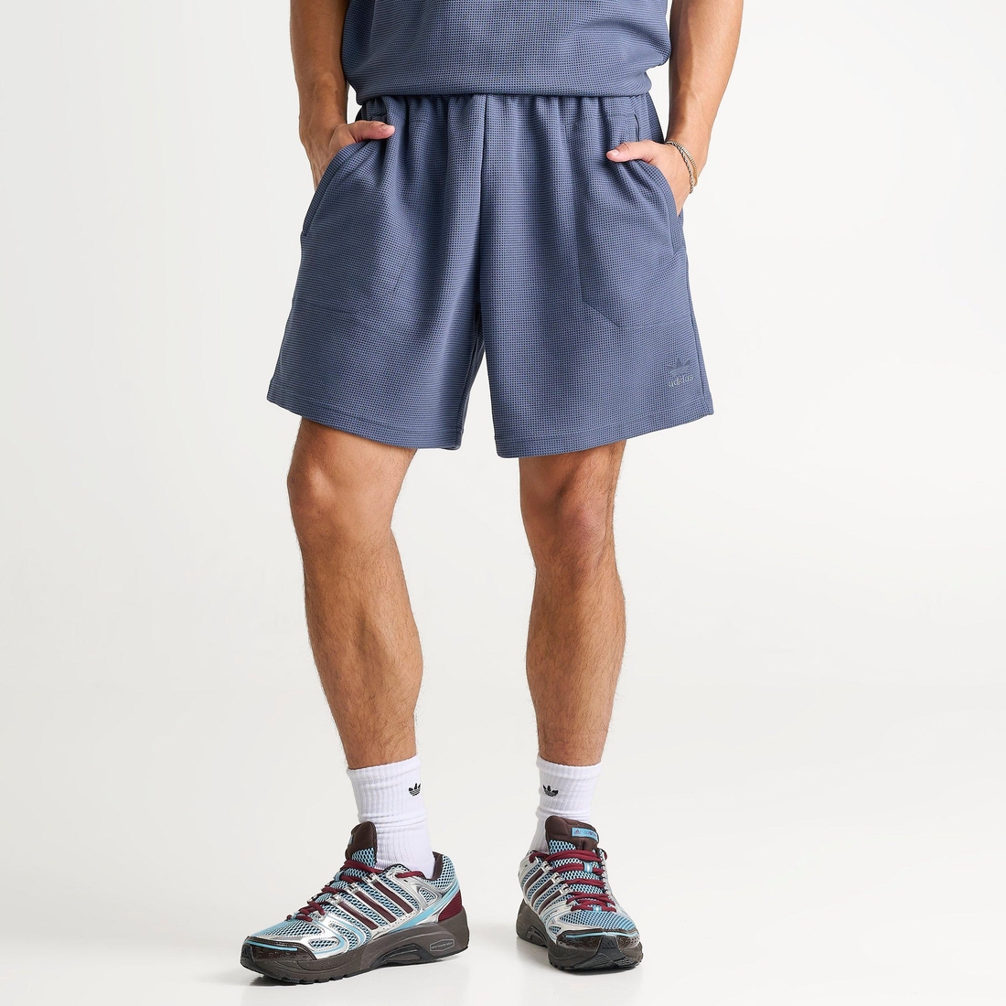adidas Men's Originals Trefoil Essentials Waffle Shorts in Preloved Ink  Size: XL available now at Lehigh Valley Mall
