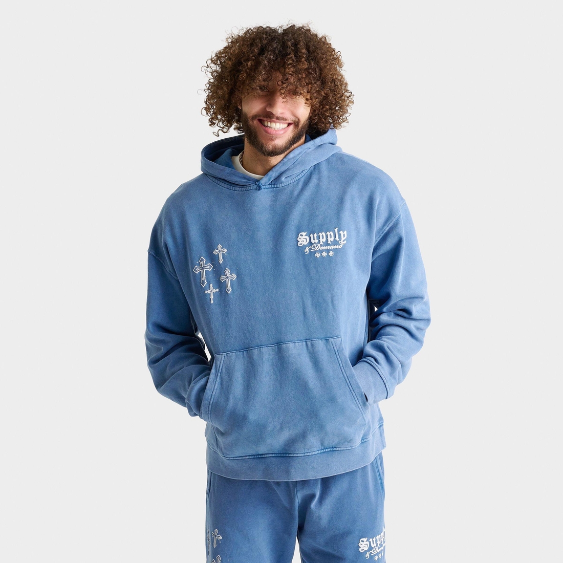 Supply & Demand Men's Orthodox Pullover Hoodie in Copen Blue Size