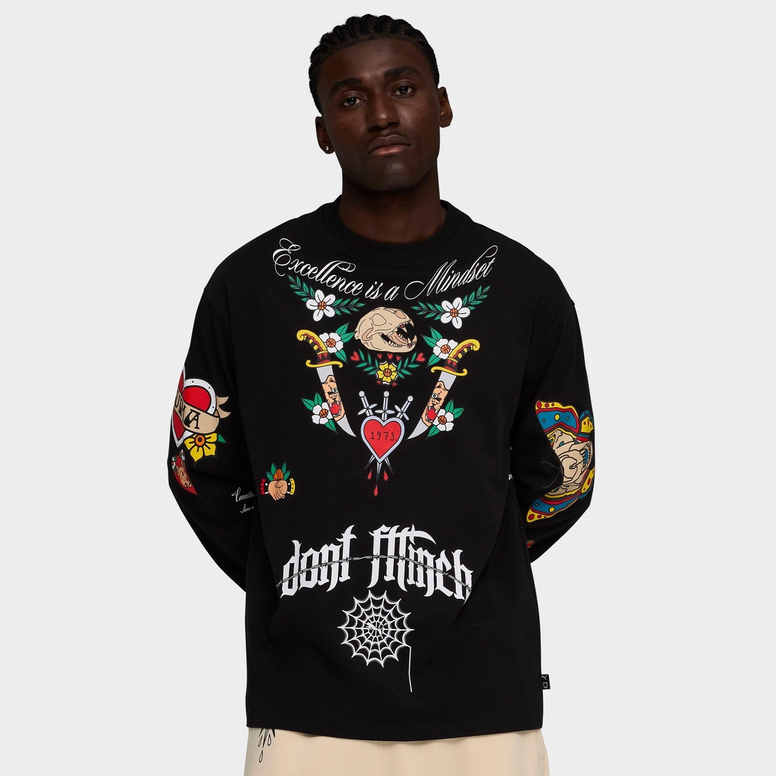 PUMA Men's Swish N' Ink Long-Sleeve Basketball T-Shirt in Puma