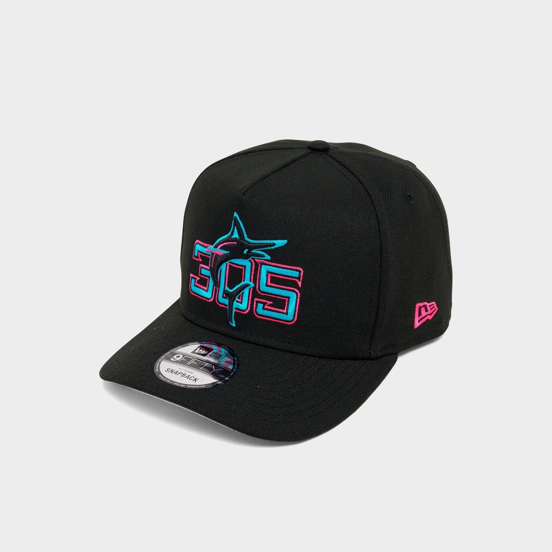 ①①00's ヒップホップ　NFL MLB nbaジャージ　ユニフォーム　5点 New Era Miami Marlins MLB 9FIFTY A-Frame Snapback Hat in Black