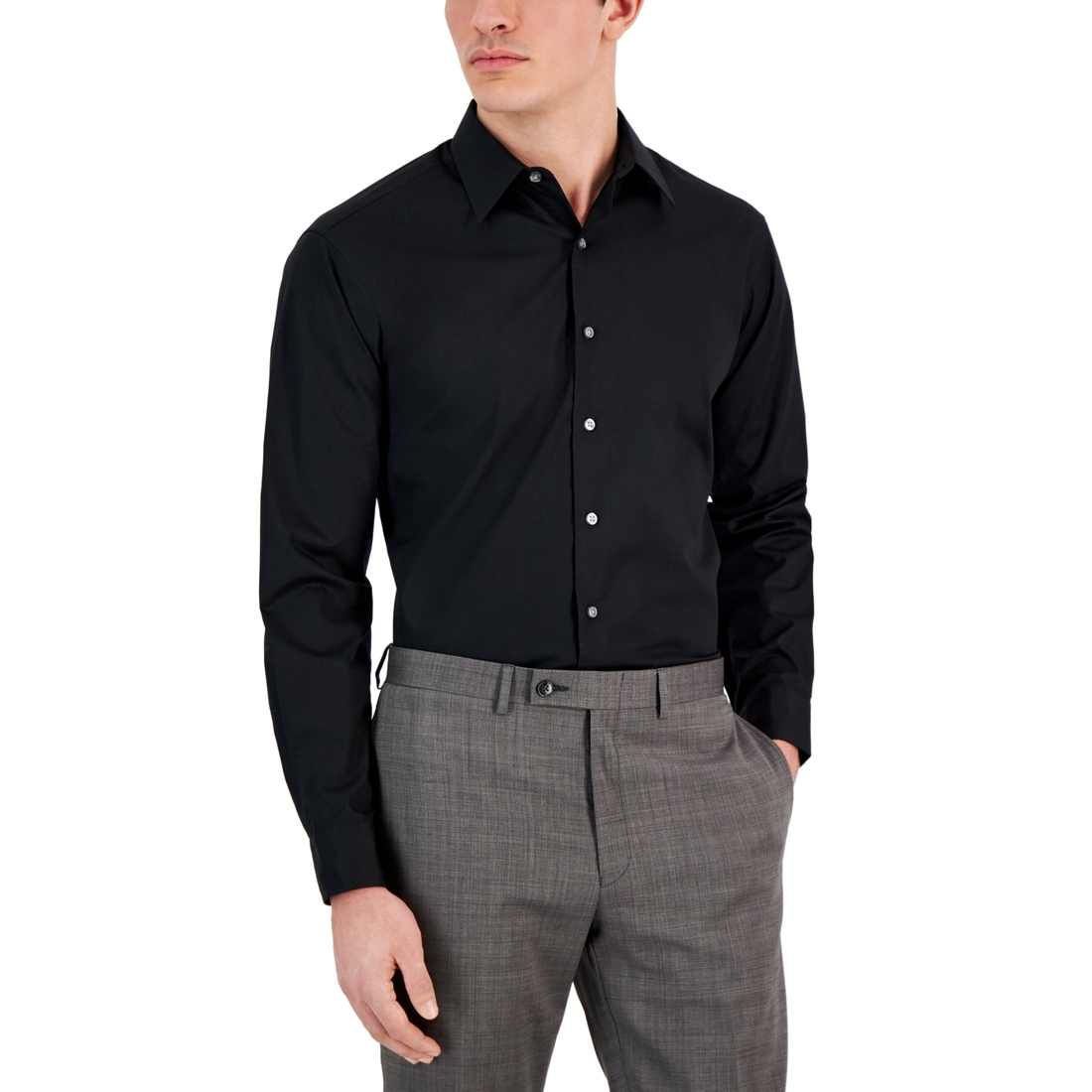 club room slim fit dress shirt $60 Club Room Men's White Slim Fit Long-Sleeve Dress Shirt Size 17-17.5