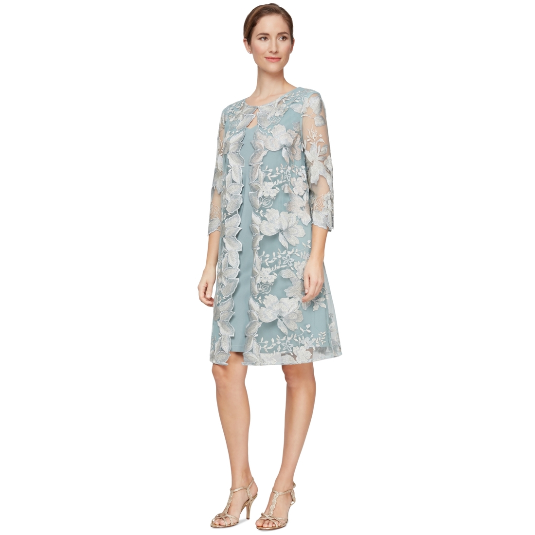 Alex Evenings Embroidered Jacket Dress available now at Greenwood Park Mall