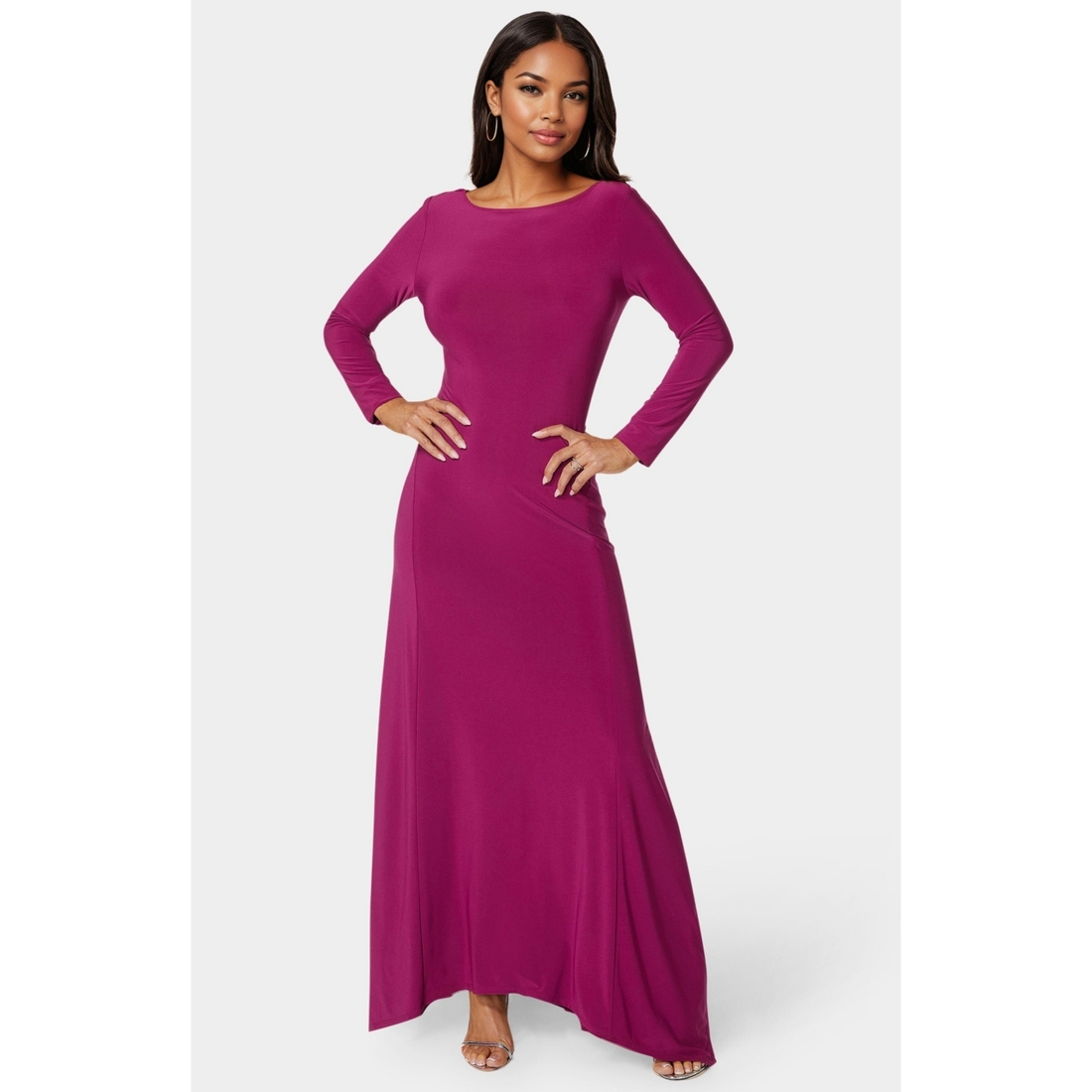 bebe logo maxi dress Maxi Logo Dress in Berry
