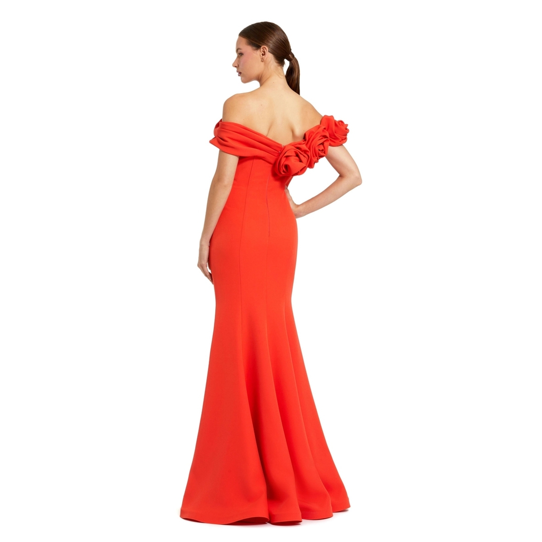 chinese dress ladies Mac Duggal Women's Printed Chiffon Strapless Drop Waist Ballgown - Pink - Size 6