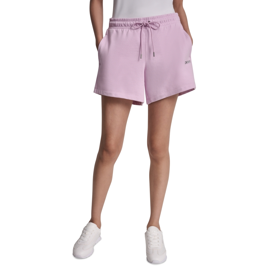DKNY Short de cyclisme imprimé taille haute pour femme, Noir, T- Petit