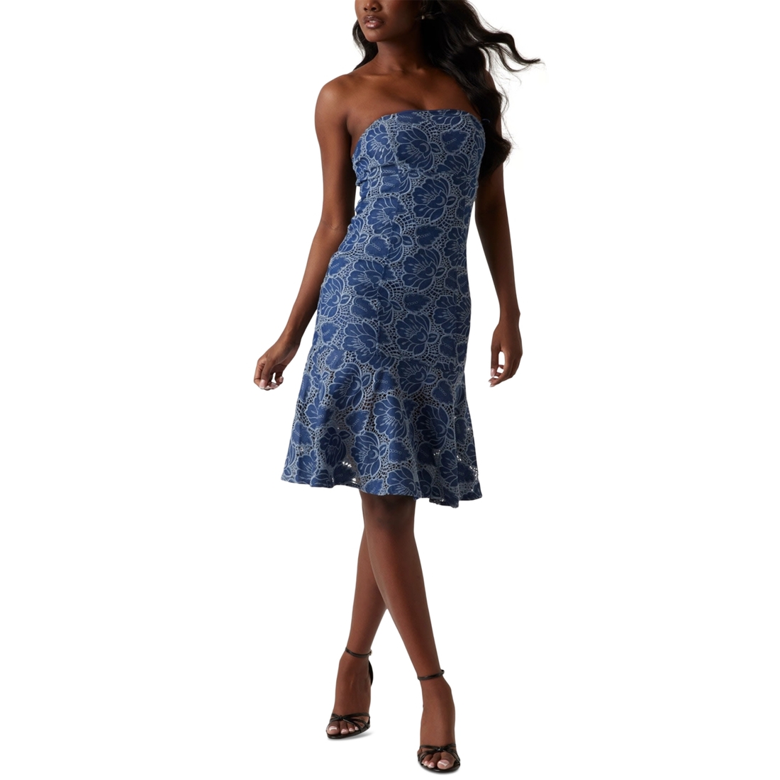 Guess Women's Maisy Embroidered Lace Strapless Dress available now at Smith  Haven Mall