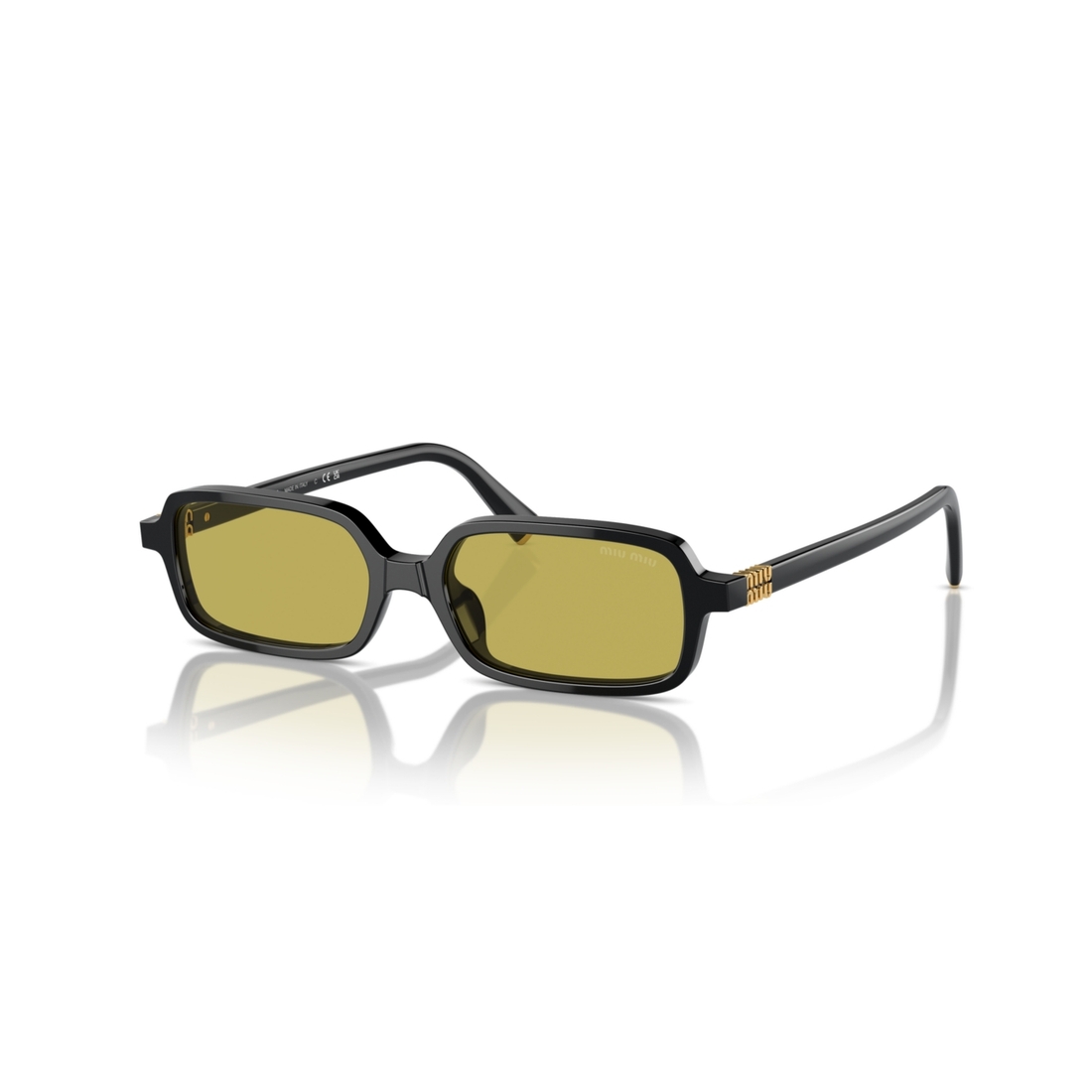 Miu Miu Yellow Pentagon Sunglasses Miu Miu 0MU 56ZS Sunglasses 5AK09Z Gold - eye-oo.com main image 3