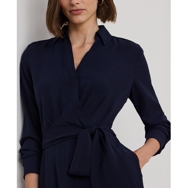 Lauren Ralph Lauren Women's Self-Belt Long-Sleeve Surplice Georgette Midi  Dress available now at Newport Centre