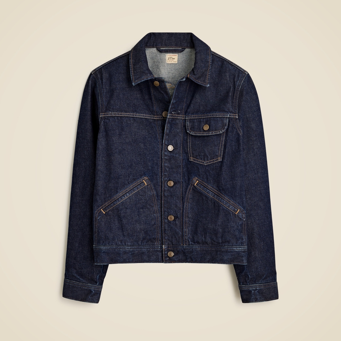 Trucker jacket in selvedge Japanese denim available now at