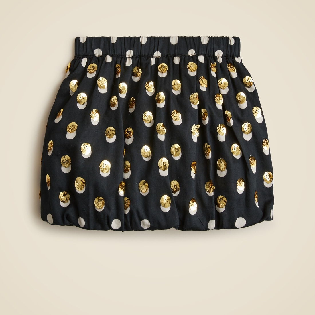Girls' bubble skirt in sequin-dot cotton sateen available