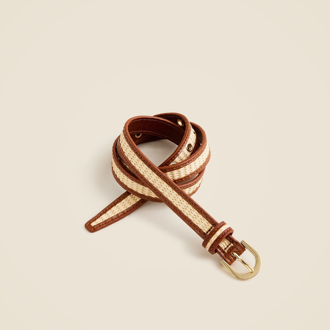 Slim classic belt in faux raffia available now at Cape Cod Mall