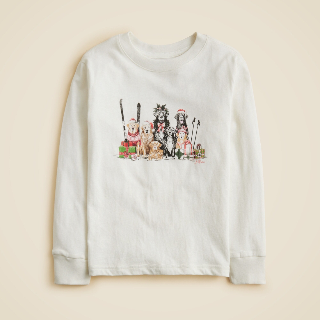 Kids' long-sleeve holiday dogs graphic T-shirt available now at