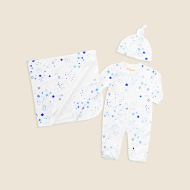 Petidoux babies' Pima cotton one-piece and matching hat set Petidoux babies' Pima cotton one-piece and matching hat set
