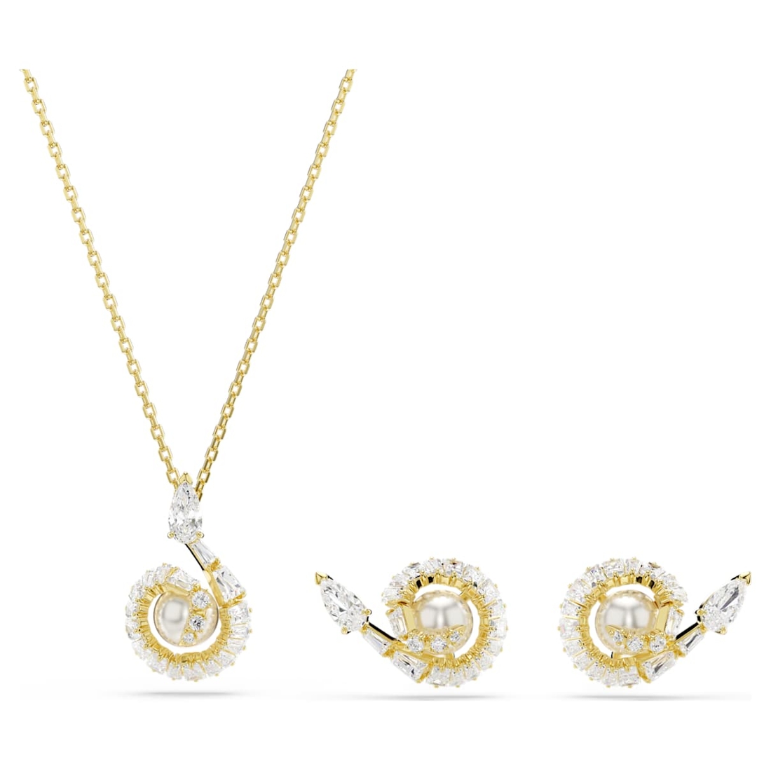 Snake set, Crystal pearl, Mixed cuts, Year of the Snake, White