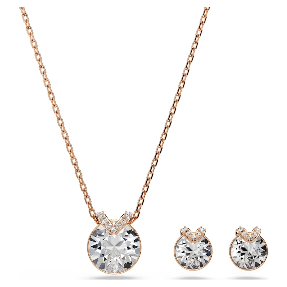 アクセサリー Belle Bella V set, Round cut, White, Rose gold-tone plated available now