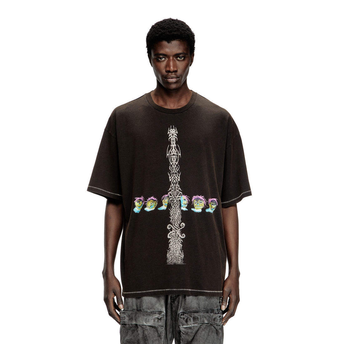 Acid-wash T-shirt with printed graphics available now at Acid-wash T-shirt with printed graphics available now at