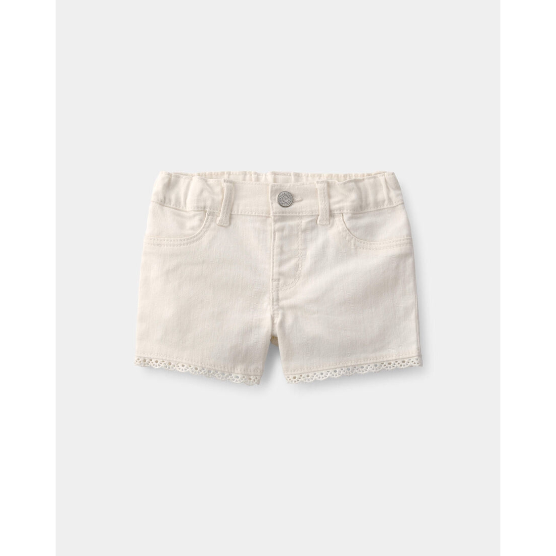OshKosh B'gosh Baby Girl Eyelet Trim Twill Shorts available now at