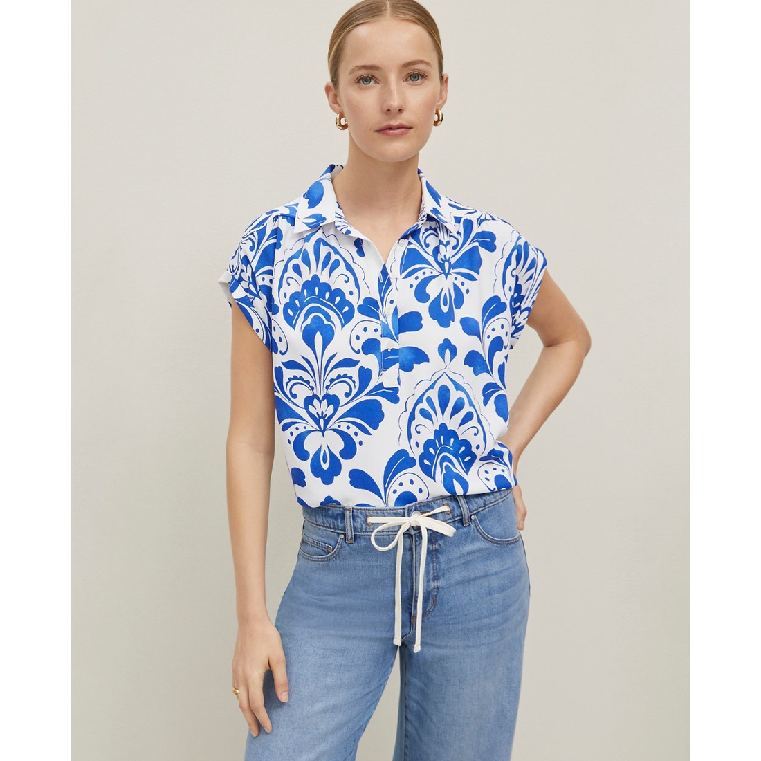 Janis Joplin Graphic Henley Top